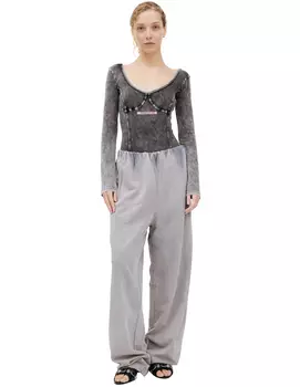 Trousers with embroidered logo