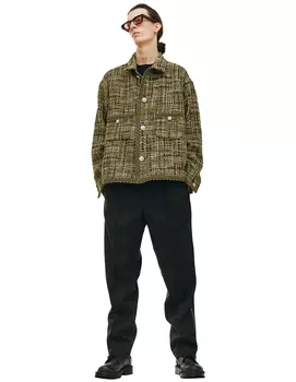 Твидовая рубашка с декоративными пуговицами