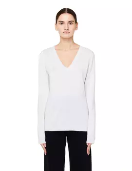 White Cashmere V-Neck Sweater