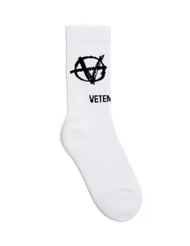 White Logo Cotton Socks