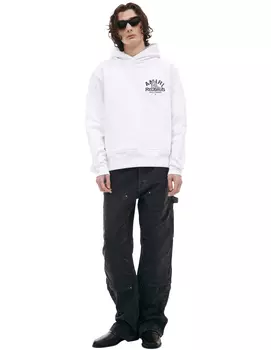 Белое худи с логотипом