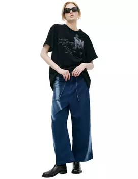 Широкие джинсы с разводами