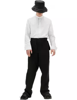 Широкие брюки с кулисками внизу