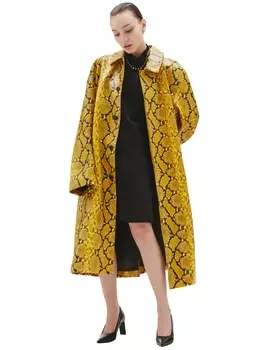 Yellow Python Leather Coat