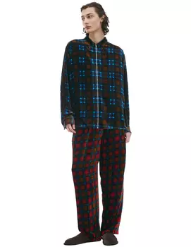 Zippered plaid shirt