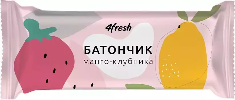 Батончик фруктово-ягодный «Манго-Клубника» 4fresh FOOD, 35 г