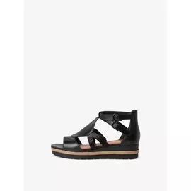 Босоножки на танкетке кожаные