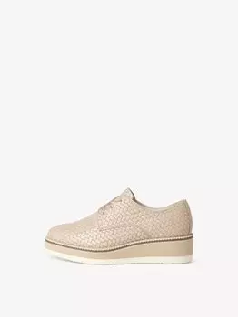 Полуботинки дерби на танкетке кожаные