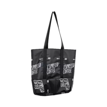 Сумка-шоппер upcycled "Espresso", чёрная