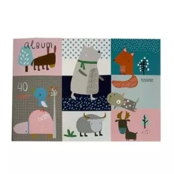 Альбом для рисования Kroyter Animals, А4, 40 листов, в ассортименте