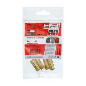 Анкер забиваемый латунный М8, 4 шт TECH-KREP