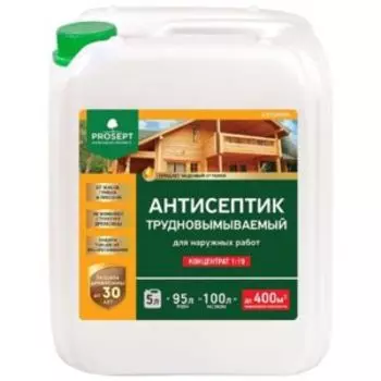 Антисептик для наружных работ PROSEPT Exterior, к-т 1:19, 5л