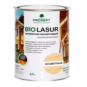 Антисептик лессирующий Prosept Bio Lasur, бесцветный, 0.9 л, готовый состав