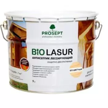 Антисептик лессирующий Prosept Bio Lasur, бесцветный, 9 л, готовый состав