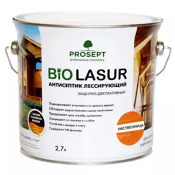 Антисептик лессирующий Prosept Bio Lasur, лиственница, 2.7 л, готовый состав
