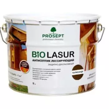 Антисептик лессирующий Prosept Bio Lasur, палисандр, 9 л, готовый состав