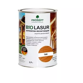 Антисептик лессирующий Prosept Bio Lasur, тик, 0.9 л, готовый состав