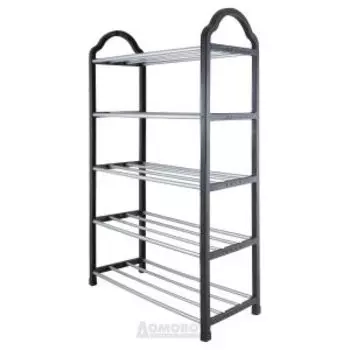 этажерка для обуви ДОМОВОЙ, 5 ярусов, размер 42х18х69,5 см, металл/пластик