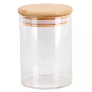 Банка для хранения продуктов с бамбуковой крышкой, 200 мл, стекло