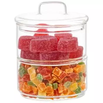 Банка для хранения с крышкой Crystal Glass, 2 секции, 400мл
