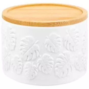 Банка для хранения Тропики, 250 мл, фарфор/бамбук