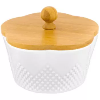 Банка для печенья Ромбики с крышкой, 760 мл, фарфор/ дерево