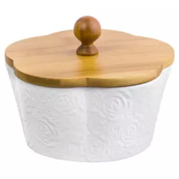Банка для печенья с деревянной крышкой, 700 мл, фарфор