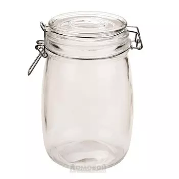 Банка для продуктов с бугельным замком, 1 л, стекло