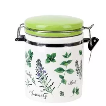 Банка для сыпучих продуктов Душистые травы, 630 мл, керамика