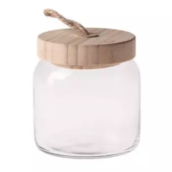 Банка Woody с крышкой из бамбука, 576 мл, стекло