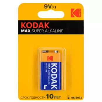Батарейки Kodak 6LR61-1BL MAX SUPER Alkaline [K9V-1] (10/200/6000)