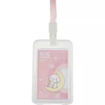 Бейдж Deli, вкладыш 54x86 мм, вертикальный, розовый