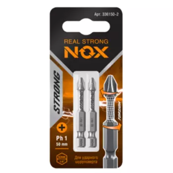 Бита Strong torsion, E6,3, PH1, 50мм, карта, 2шт