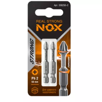 Бита Strong torsion, E6,3, PH2, 50мм, карта, 2шт