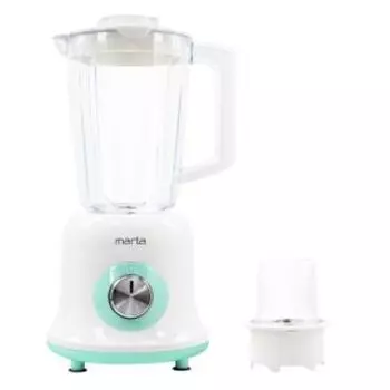 Блендер стационарный Marta MT-KP1533B, 1200 Вт, 2 скорости, белый/ментол