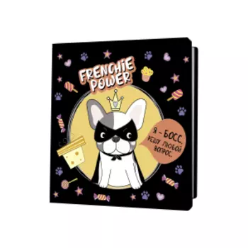 Блокнот с французскими бульдогами, черный