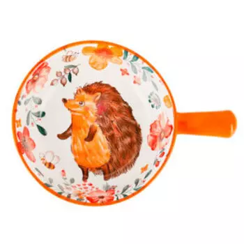 блюдо д/запекания с ручкой NOUVELLE HOME Ёжик 22х16х5,5см, фарфор