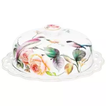 блюдо для блинов ELAN GALLERY Певчие птички 26 26 11,5 см, фарфор