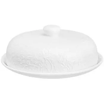 Блюдо для блинов Веточки-цветочки, 23 см, фарфор