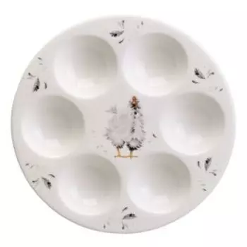 Блюдо для яиц Lefard Funny Hens на 6 яиц, 18х18х2.5 см, керамика