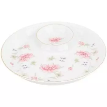 Блюдо Elan Gallery Диана, 22х22х2.8 см, с соусницей, фарфор