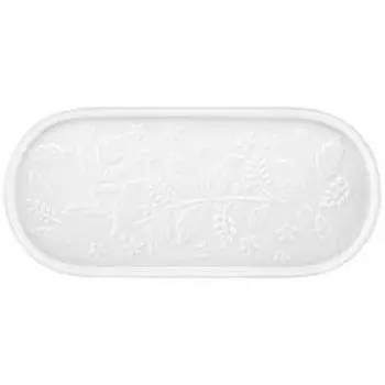 Блюдо овальное Elan Gallery Птички на ветке, 33.5х15.5х2 см, фарфор, белое