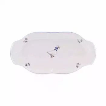 Блюдо овальное Камелия Гуси, 33 см, фарфор