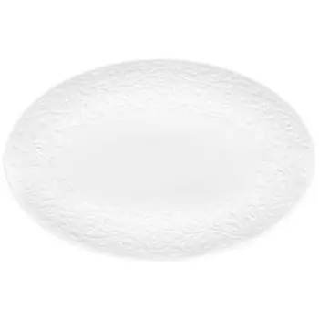 Блюдо овальное Веточки-цветочки, 36.5х24 см, фарфор