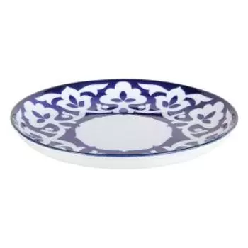 Блюдо сервировочное Хлопок синий, 30 см, фарфор