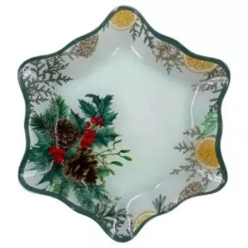 Блюдо Снежинка, 19.5х17.5 см, стекло