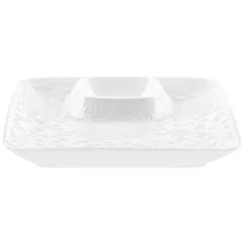 Блюдо Веточки-цветочки с соусницей, 25.5 см, фарфор