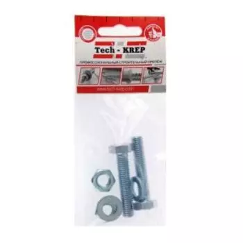 Болт DIN 933 М10х40 мм, гайка, шайба TECH-KREP, шестигранный, 2шт