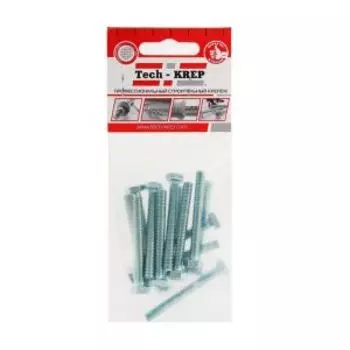 Болт DIN 933 М TECH-KREP, 10шт, 6х60мм, шестигранный, оцинкованный