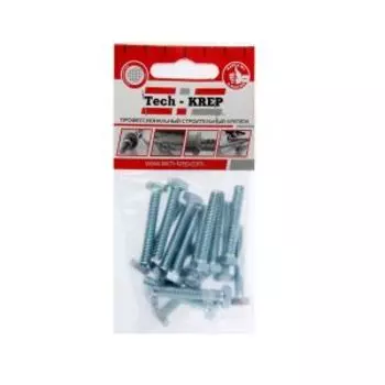 Болт DIN 933 М TECH-KREP, 16шт, 6х40мм, шестигранный, оцинкованный